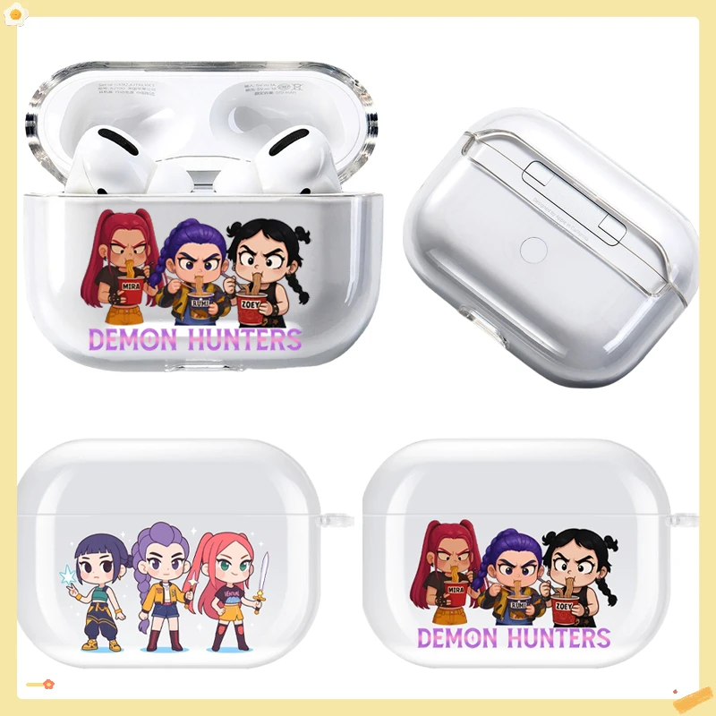 K-Pop شيطان الصيادين حقيبة سماعة الاذن ل Airpods 3 4 Pro Pro2 الكرتون شفافة للصدمات سماعة الغطاء الواقي الهدايا