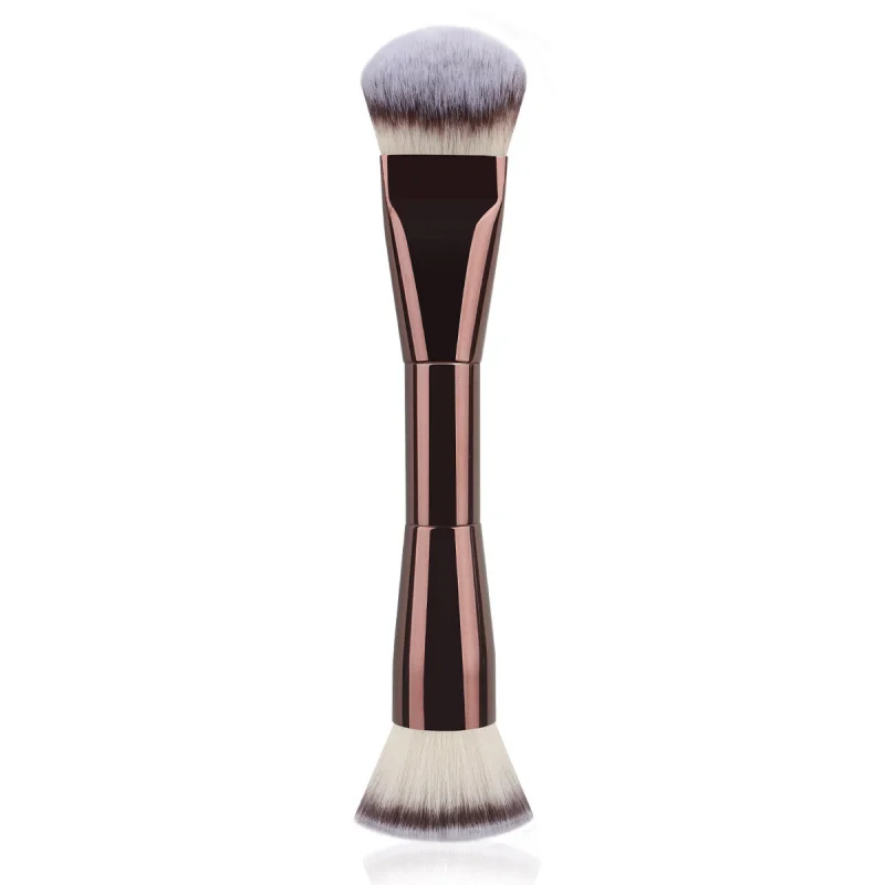 New Dual Foundation Brush Loose Powder Brush Contour Brush Soft Dual All-Aluminum Tube Makeup Brush Beauty
