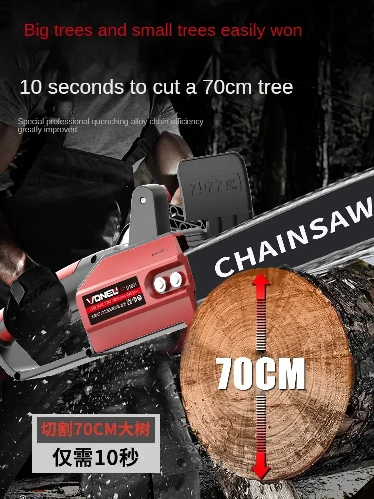 220V Mini Electric Chainsaw with Big Power for Cutting Wood, Tree Pruning