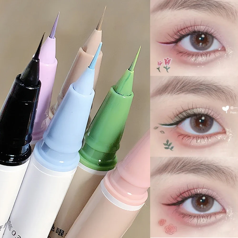 Kleurrijke Matte Vloeibare Eyeliner Waterdichte Sneldrogende, Duurzame Matte Blauwe Paarse Roze Groene Neon Eyliner Potlood Make-Up Cosmetica