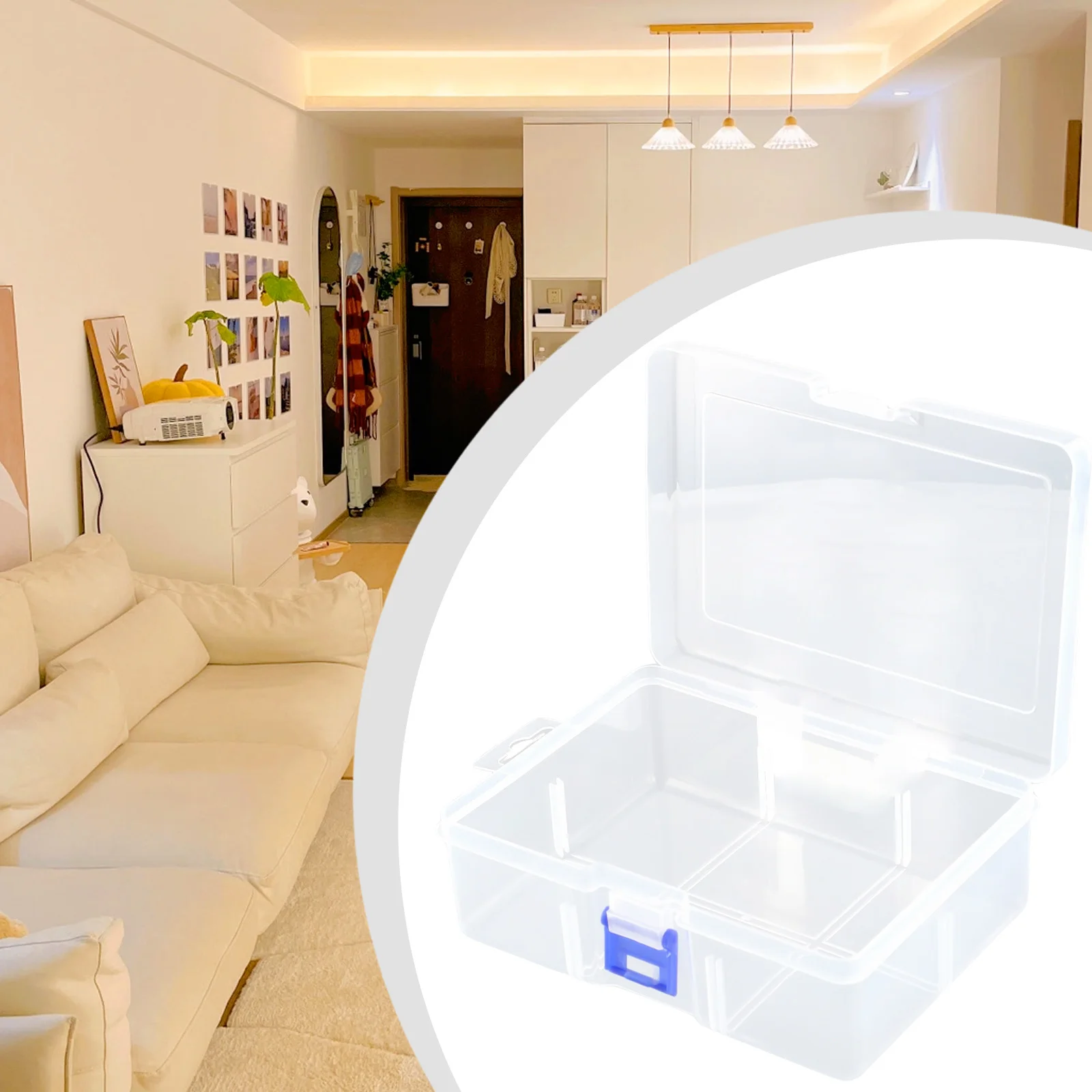 16.5cm*12cm*5.8cm Transparent Large-capacity Transparent Plastic Cosmetics Storage Box Holder Case Container Simple And Stylish