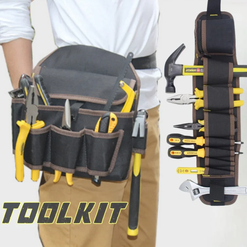 Multifunctional Tool Storage Bag Pouch Belt Electrician Toolkit Drill Waist Bag Wrench Screwdriver Hardware Tool Bags Organizer