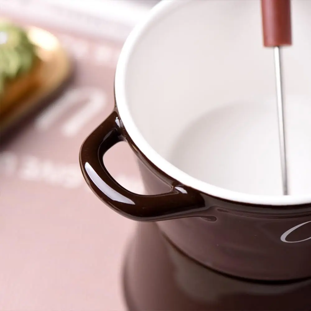 Taza Calentadora de Chocolate con Vela, Fácil de Limpiar, Taza para Derretir Chocolate, Taza de Fondue de Chocolate, Plato Calentador de Chocolate de Cerámica de Alta Calidad para el Hogar