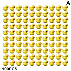 Figurines miniatures de canard jaune, petit canard, artisanat en résine, micro décoration de paysage, ornement, 100 pièces, 50 pièces