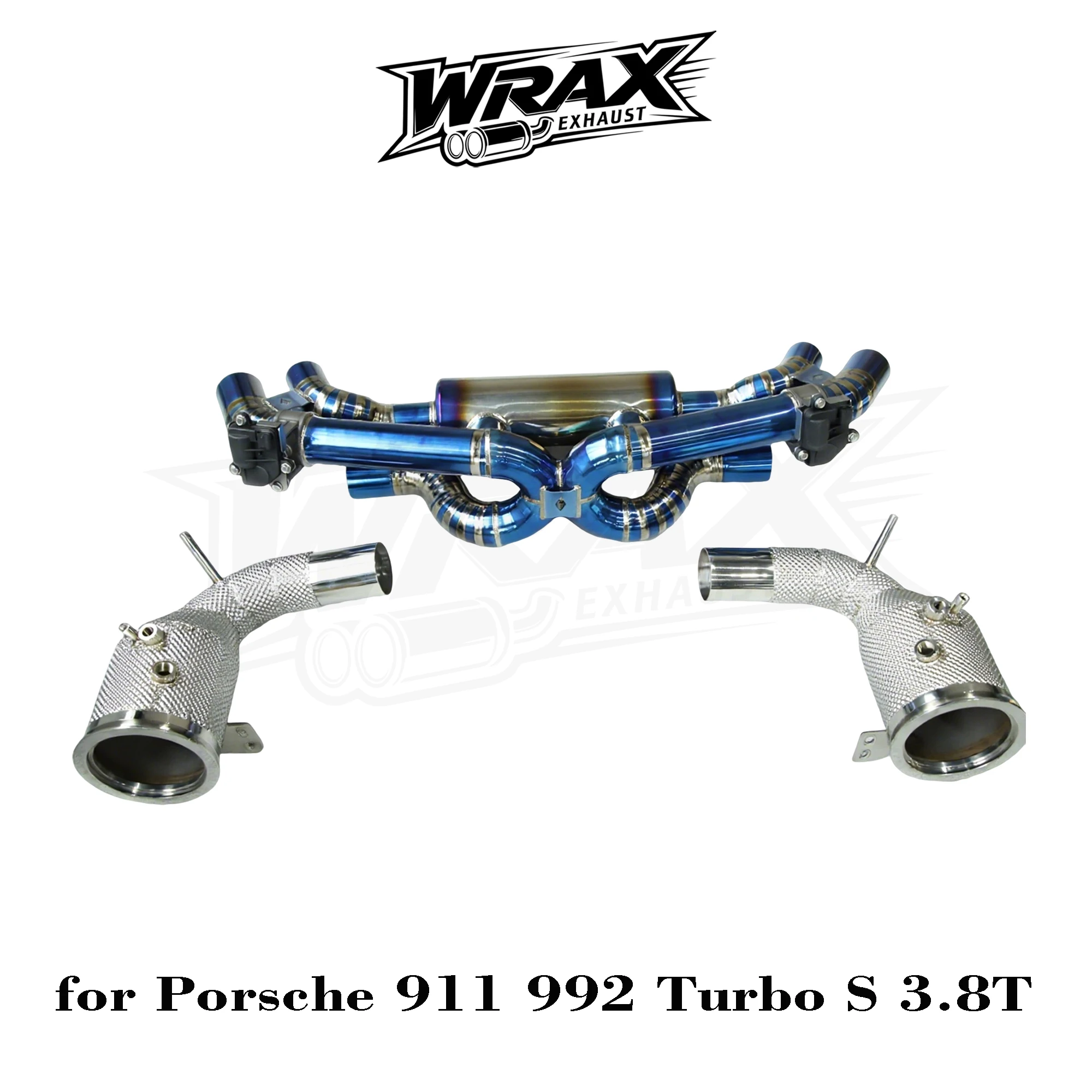 

WRAX Exhaust for Porsche 911 992 Turbo S 3.8T 2018+ High-Flow Downpipe + Ti Catback X-tube Sporty Roar Direct Fit