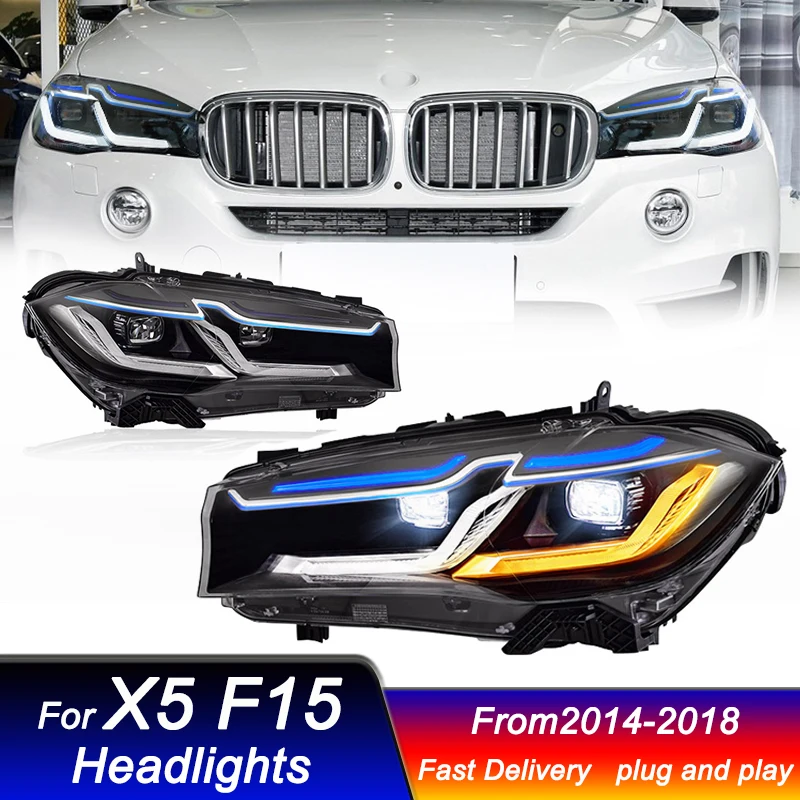 

Car styling Headlights for BMW X5 F15 2014-2018 new style full LED DRL Dynamic Signal Head Lamp Bi Xenon Beam Headlamp Accembly