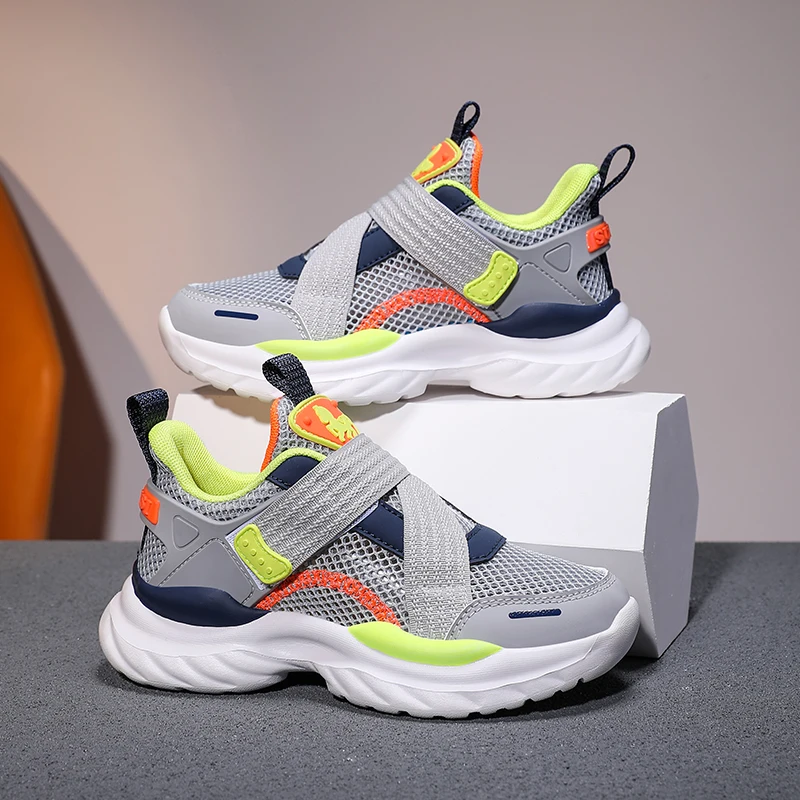 

Children's Sports Shoes 2025 Spring/summer New Boys Breathable Mesh Shoes CuHK Children Lightweight Non-slip Sports Shoes