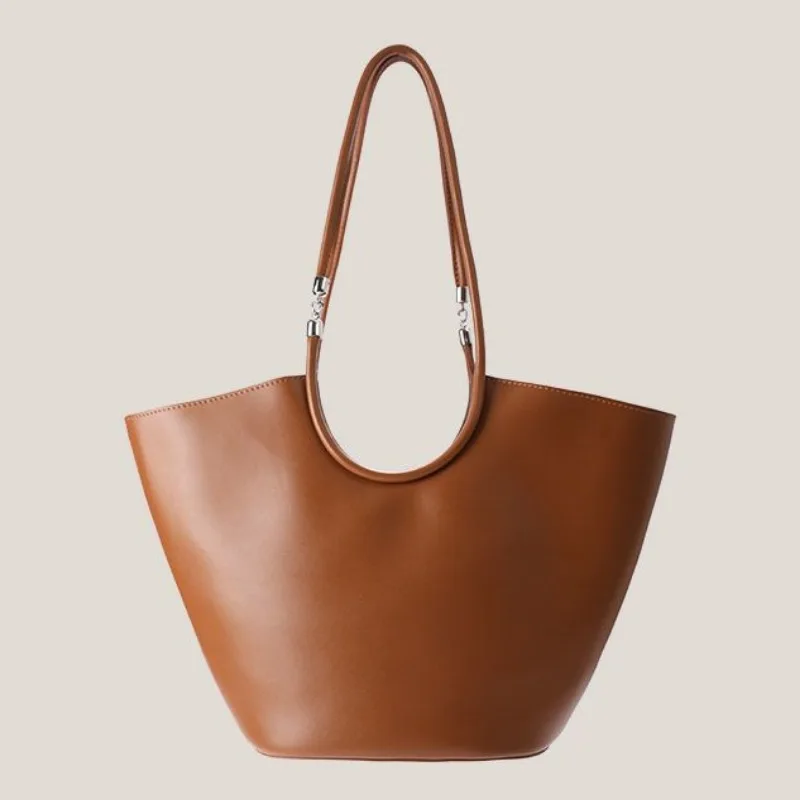 Bolso de mano de Pu de gran capacidad para mujer, bolsos de hombro versátiles, bolso escolar de viaje de clase de Color sólido para estudiantes, coreano, nuevo