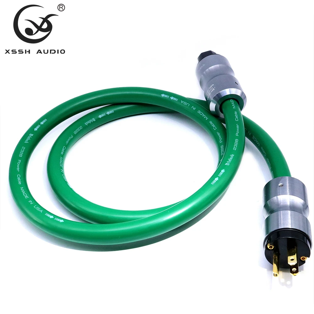 

Audio Video Power Line XSSH Hi-End Hifi DIY Copper+Siver US EU Schuko IEC AC Female Male Gold Plated Plug Power Cable Cord Wire