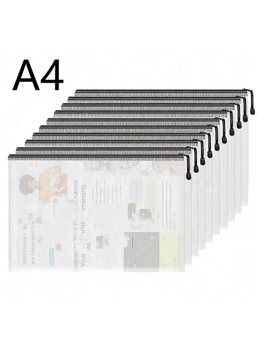 

Набор из 10 водонепроницаемых сумок для хранения формата А4 на молнии — прозрачные пластиковые сетчатые сумки для документов для защиты и организации игры в шахматную доску