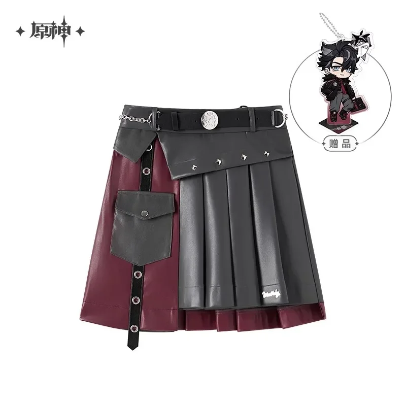 Official Anime Game Genshin Impact Wriothesley Topics Impressions Collection Pleated Half Skirt Cosplay Sexy Short Skirt Gift