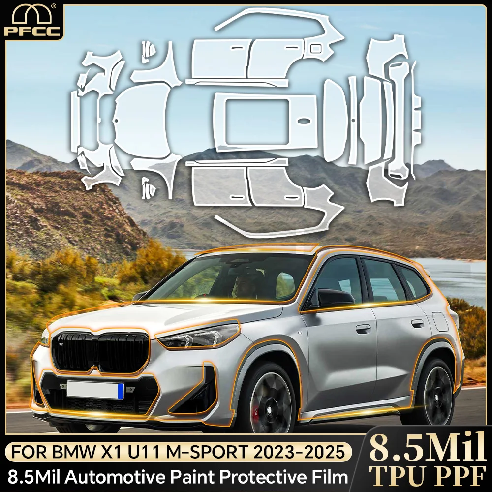 

For BMW X1 U11 M Sport 2023 2024 2025 Body Transparent Bra Per-cut PPF Kit 9Mil TPU Scratch-resistant Car Paint Protection Film
