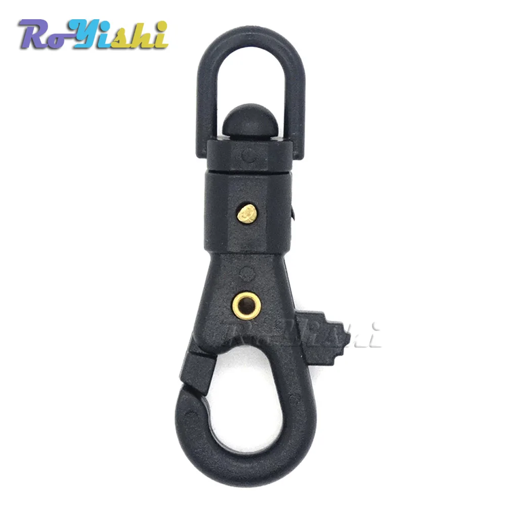 Plastic Swivel Snap Hook For Weave Paracord Lanyard Buckles Backpack Webbing Black