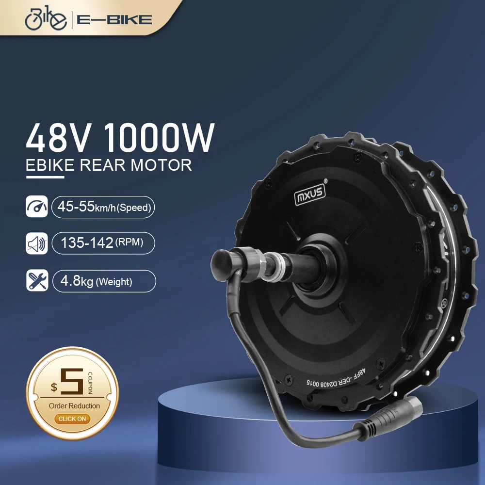 MXUS 48V 1000W E-bike Hub Motor Brushless Gear Rear Rotate Wheel for Electric Bike Conversion Kit Parts  20-29 inch700C ﻿