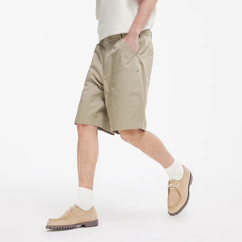Semir ヴィンテージカーゴショーツ男性人気 2025 夏の新ルーズストレートレッグソリッドカラー多用途ボトムス