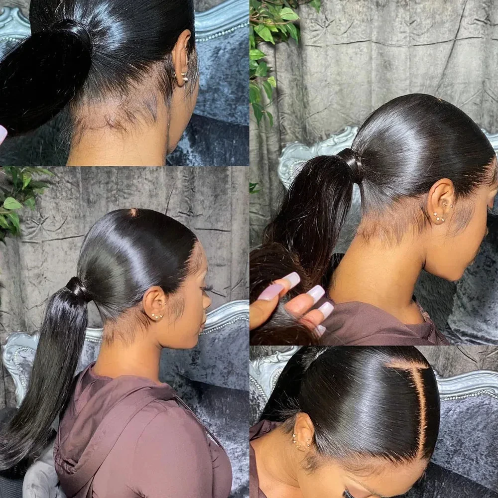 360 HDフルレースインビジブルストラップスナッグフィットウィッグ 30～34インチ レースフロントウィッグ 人毛グルーレスストレートフロントウィッグ