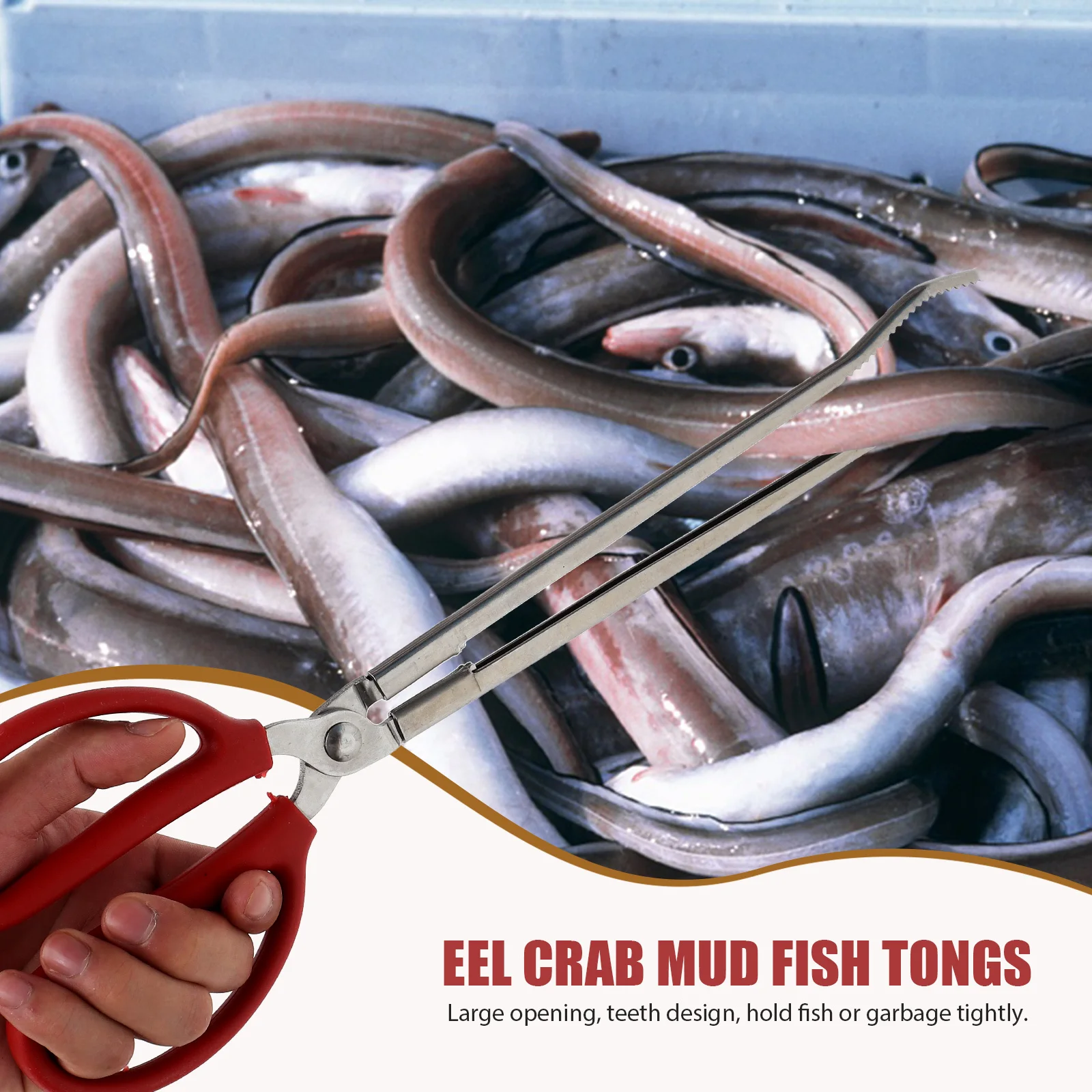 

2 шт., захват для краба из нержавеющей стали, 53 см, 38 см, длинный инструмент для сбора мусора для угрей, грязи, рыбы, мусорные зажимы, уличный кемпинг, барбекю, рыбалка