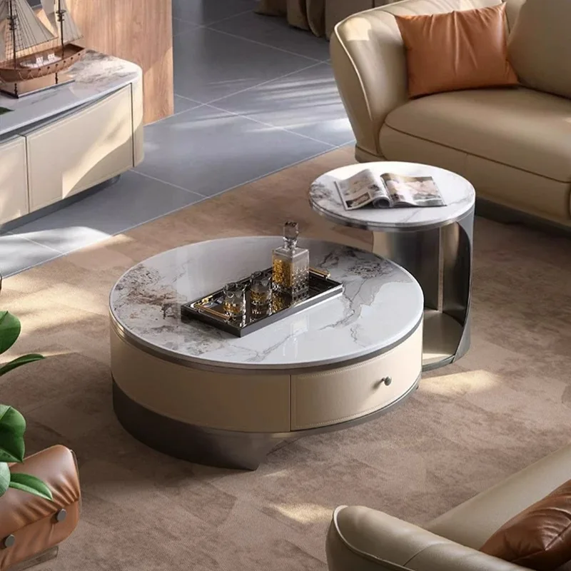 Modern Luxury Wood Lcd Marble Tv Units Cabinets and Coffee Table Set Living Room Bedroom Floating Furniture Design Latest 2025