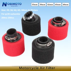 Motorcycle Double Sponge Straight Neck Air Filter Cleaner  35 38 40 42 45 48mm For Kayo BSE Motorcycle Dirt Pit Bike ATV Filters