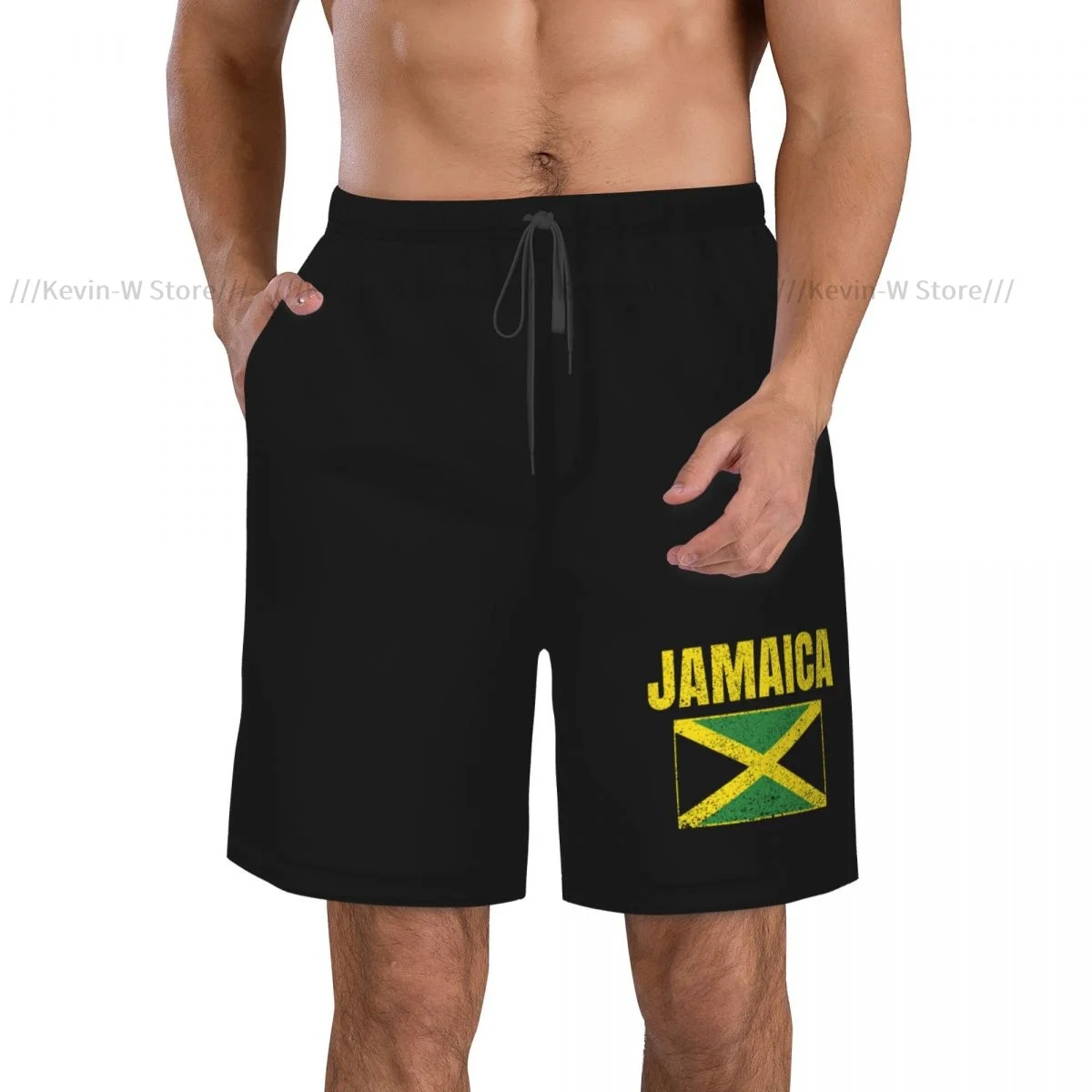 Summer Men's Swimwear Shorts Jamaica Beachwear Swim Trunks Men Swimsuit