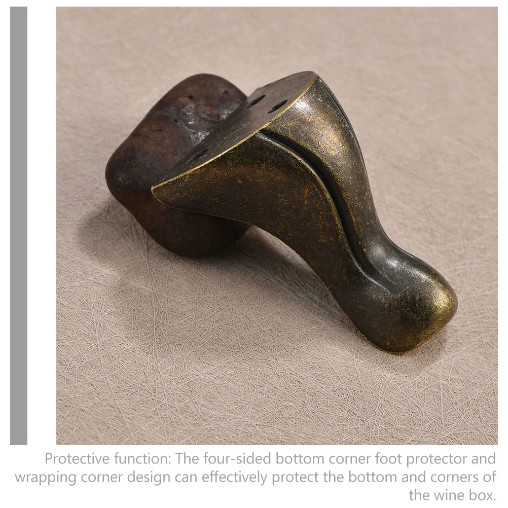 

6pcs Zinc Alloy Wooden Box Bottom Foot Wine Jewelry Corner Guard Chest Legs Edge Protector Decorative Feet Hardware