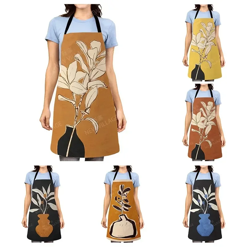 nordic Aesthetic Women kitchen apron kids original Children Waterproof girl princess waiter work apron oil proof boho plant