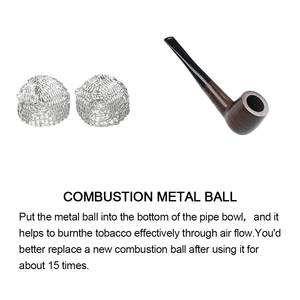 JIBILL solid wood tobacco pipe set, straight handle pipe with clean set, sandalwood pipe length 146mm,  classic billiard pipe
