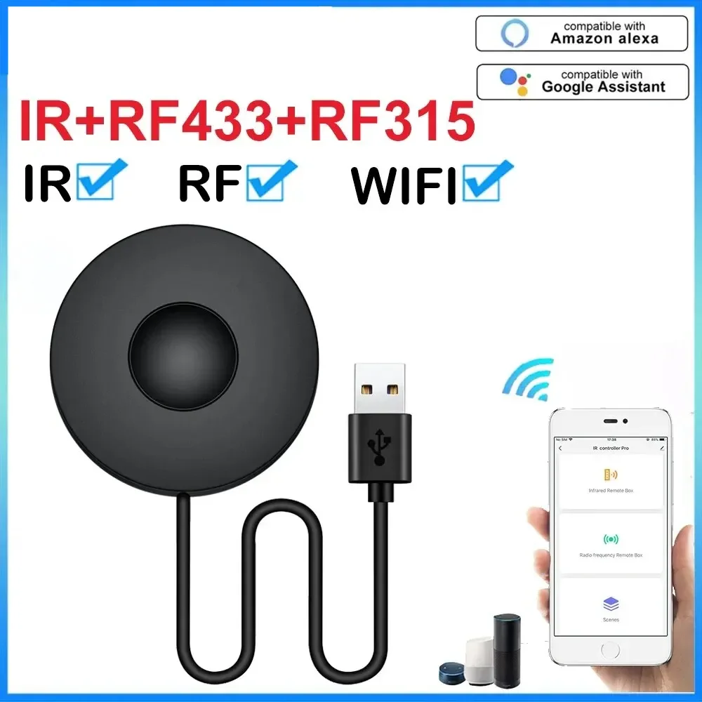 

Новый Tuya WiFi RF ИК-пульт дистанционного управления для умного дома через SmartLife Кондиционер ТВ Alexa Пульт дистанционного управления Работа Google Home Яндекс