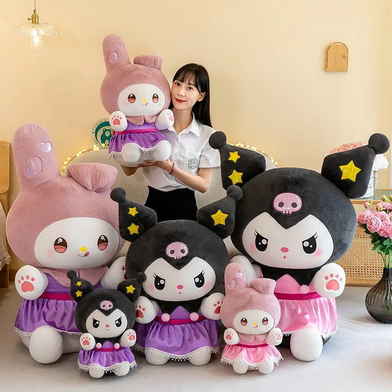 New Sanrio Cartoon Palm Series Princess Kuromi Pillow Doll My Melody Doll Plush Toy Girl Heart To Send Girlfriend Surprised Gift