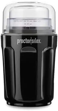 

Кофемолка Proctor Silex Quiet, на 12 чашек, лезвия из нержавеющей стали, черная