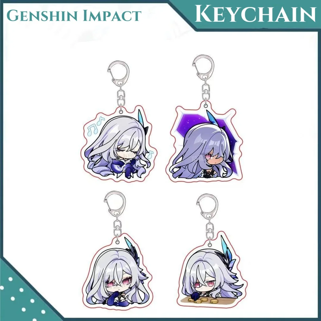

New Genshin Impact Game Cute Skirk Pendant Keychain Cartoon Anime Acrylic Key Ring Backpack Jewelry Accessories Badge Gift