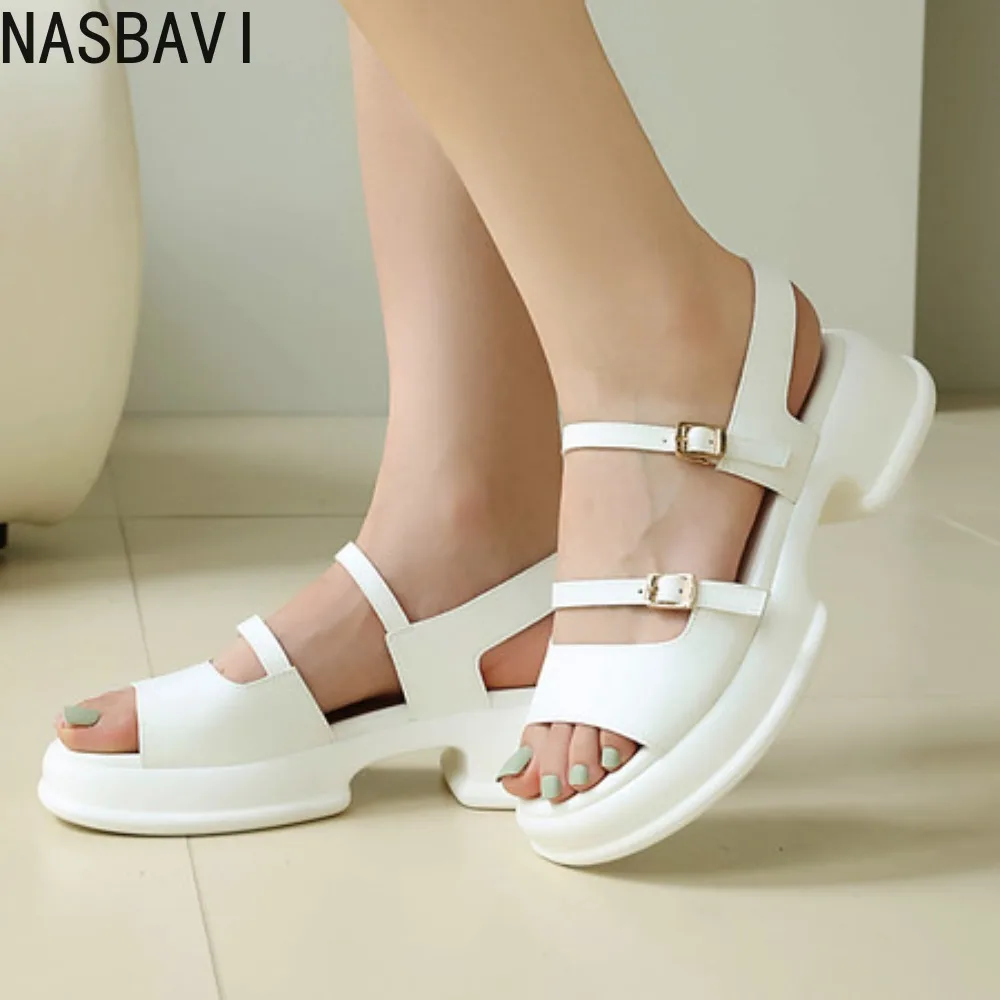 

Women's Sandals 2026 New Summer Platform Fashion High Heel Sandals Outdoor Beach Shoes Square Toe Buckle Strap Women’s Shoes
