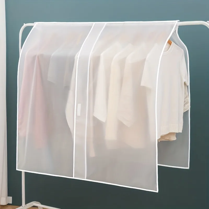 

1pc Household Clothing Dust-proof Cover Translucent Dust-proof Clothing Cover Wardrobe Storage Suit Hanging Bag Dust-proof Bag