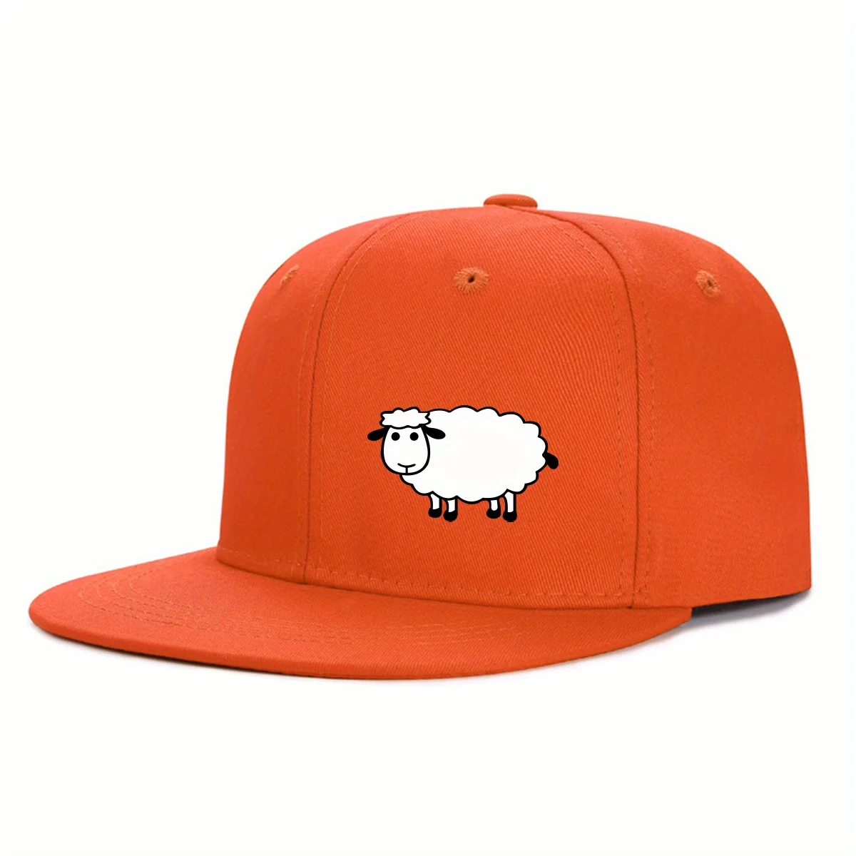 Verstellbare Unisex-Baseballkappe – Streetstyle-Mütze mit flacher Krempe und Schafmuster, lässige, vielseitige und personalisierte Mütze – Detail 7