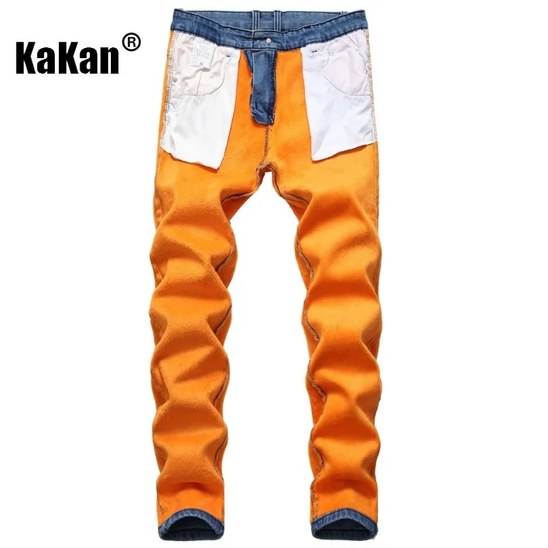 

Kakan - European and American New Winter Plush Composite Warm Jeans for Men, Straight Fitting and Thickened Long Jeans K10-7003