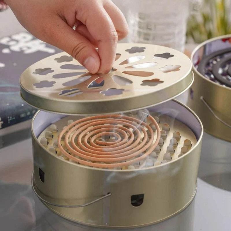 Portable Mosquito Coil Tray Holder Home Insect Repellent Anti-fire Sandalwood Incense Burner Box Anti-Mosquito Supplies