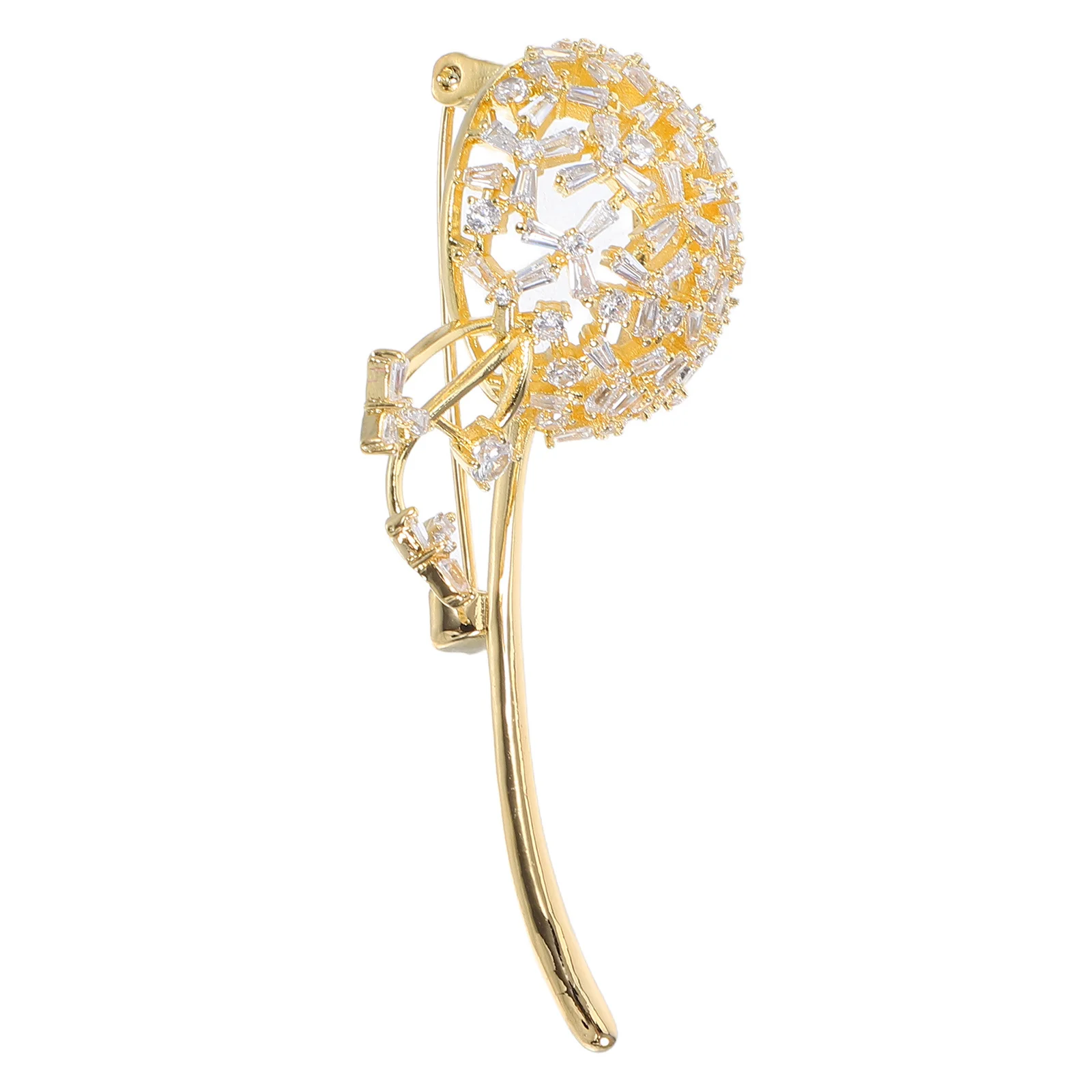 

Zirconia Dandelion Brooch Elegant Women Fashion Jewelry Pin For Dress Suit Cardigan Scarf Shawl Coat Accessory