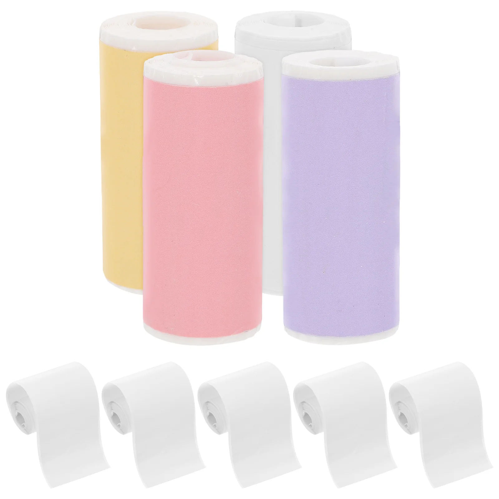 ورق الطابعة الحرارية 8 لفات ملصقات طابعة صغيرة آمنة مقاومة للماء سهلة التقشير DIY