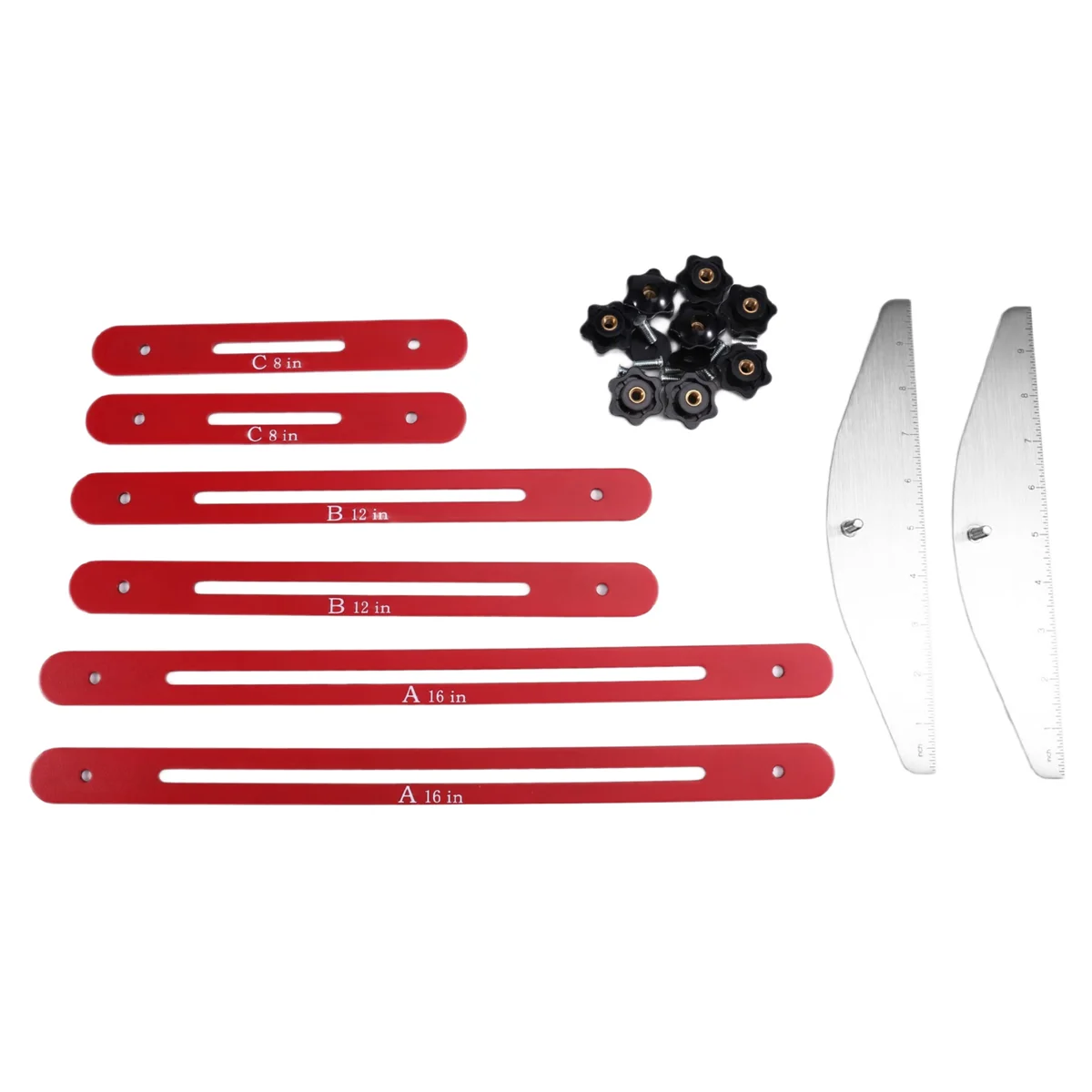 A002 Stair Tread Template Tool, Stainless Steel Stair Measurement and Scribing Tool with Scale, Wooden Stair Jig