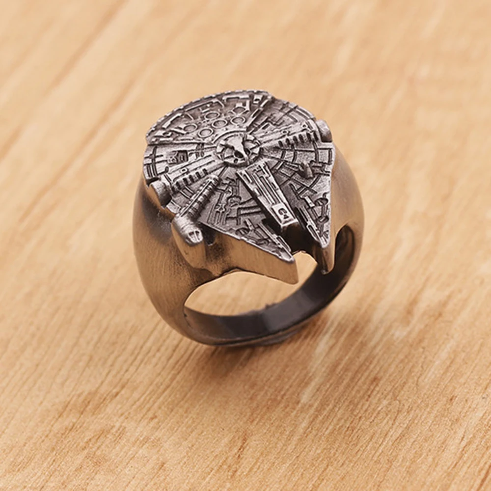 Star Wars Millennium Falcon Ring Anime Cartoon Falcon Metal Alloy Men's Figure Ring Jewelry Gift