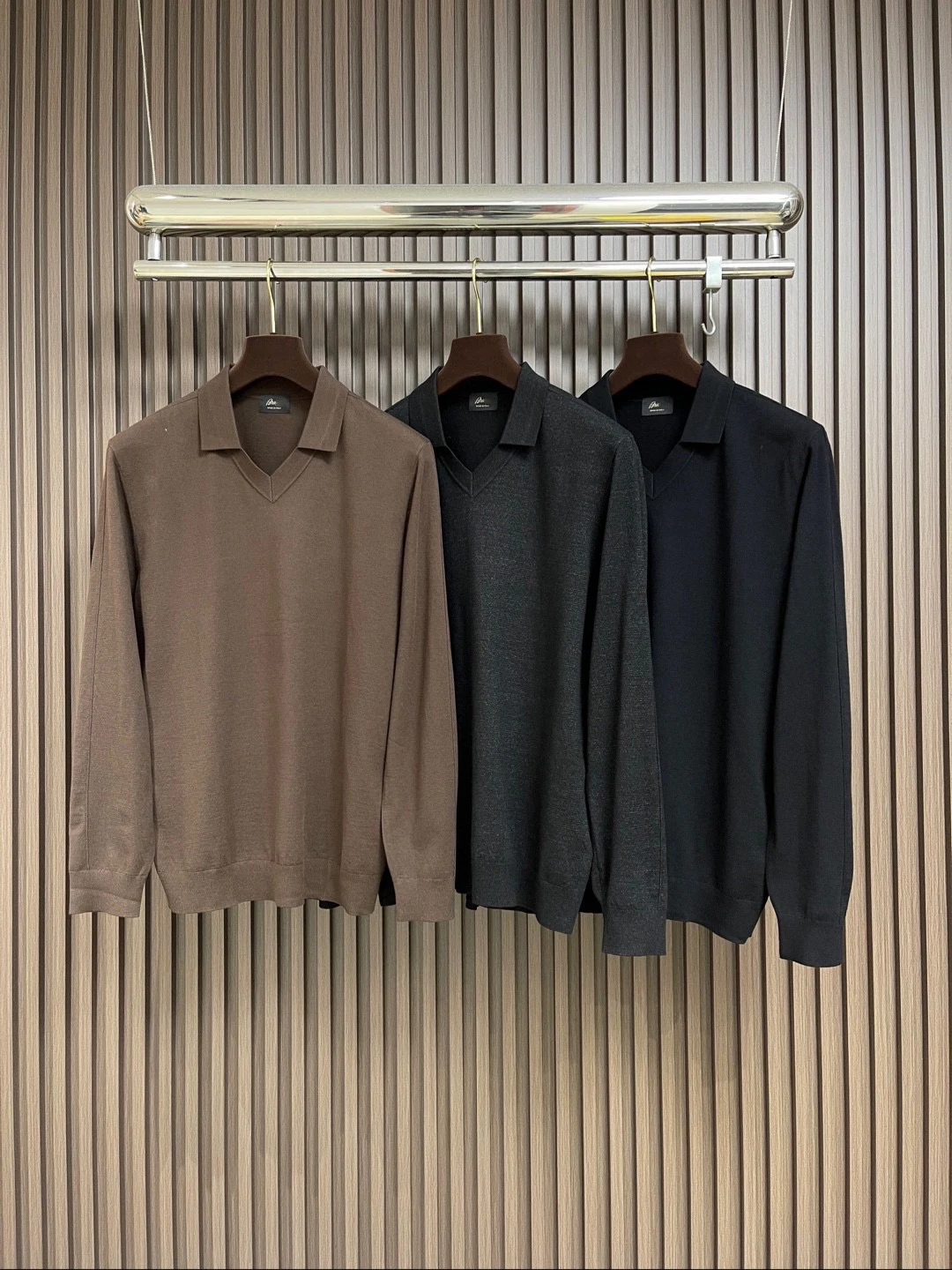 

BLLIYOSS Lapel Long-sleeved wool shirt for men 2026 SS New Warm Comfortable Zipper Elasticity embroidery high quality size M-3XL