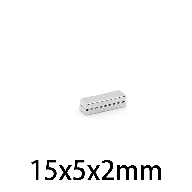 15x5x2mm Thin Sheet Powerful Magnets 15*5*2 Strong Block Magnets For Fridge DIY Building Scientific Craft 15x5x2