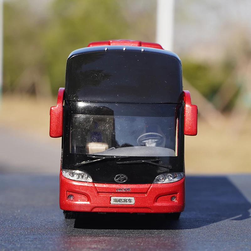 High Quality 1:42 Suzhou Jinlong Higer KLQ6127BAE51 Diecast Scale Bus Model Alloy Highway Bus Toy Model