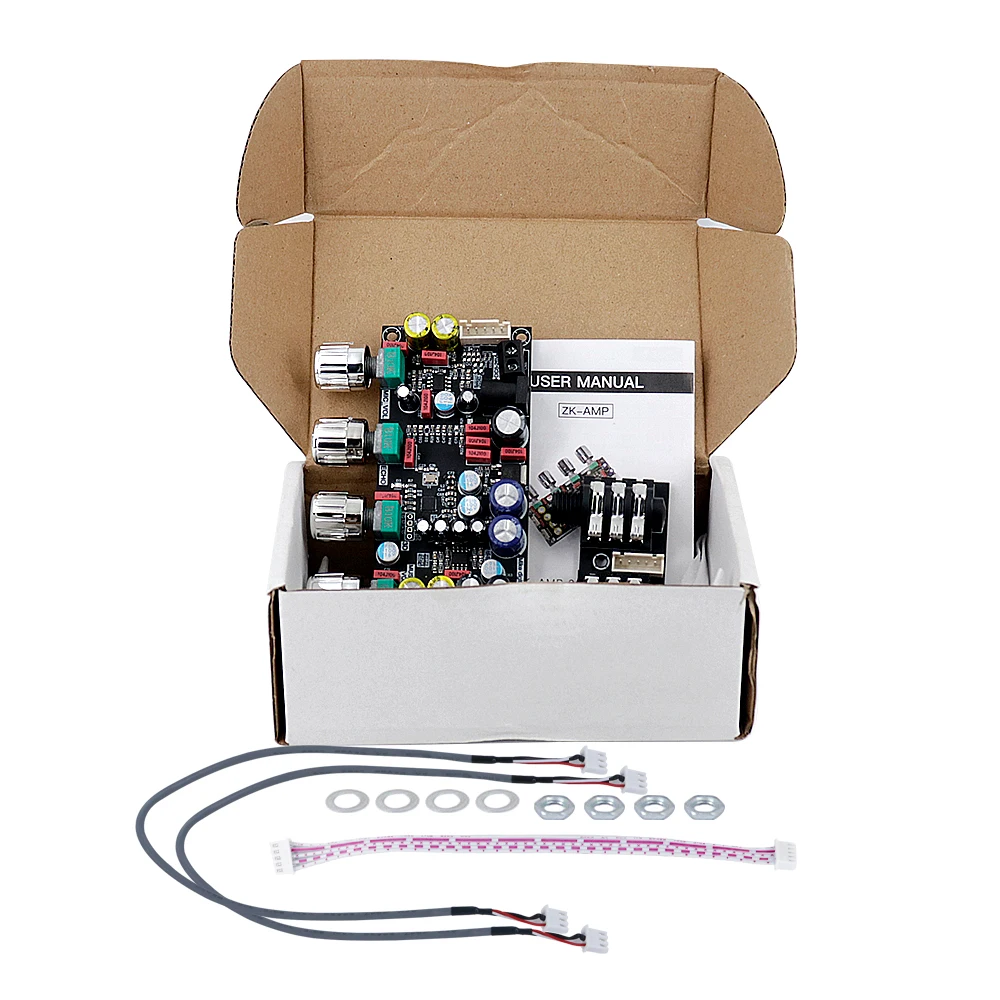 ZK-AMP DSP Karaoke Preamp Board, 8-26VDC Hi-Fi Reverb Mixer With Echo & 3D Effects, Dual 6.35mm Mic Input