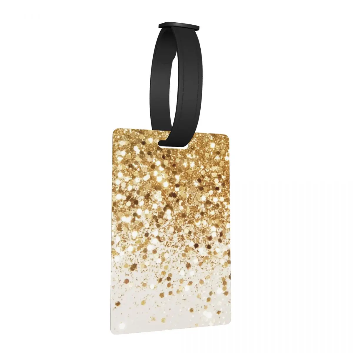 

Sparkling Gold Glitter Glam Luggage Tags Suitcase Accessories Travel Baggage Boarding Tag Label Holder ID Name Address