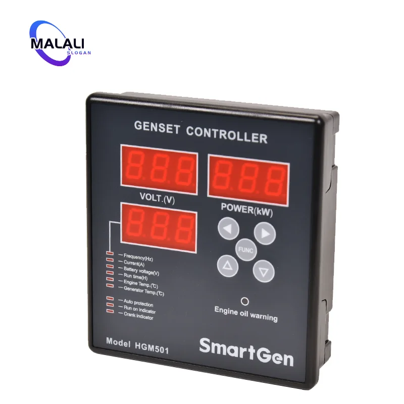 Imagem -02 - Smartgen-start e Stop Genconjunto Módulo Controlador Gerador a Gasolina Diesel Display Digital Led Peças do Painel de Controle dc 918v Hgm501