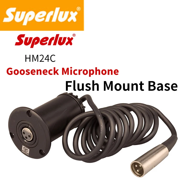 SUPERLUX HM24C gooseneck microphone embedded mounting base