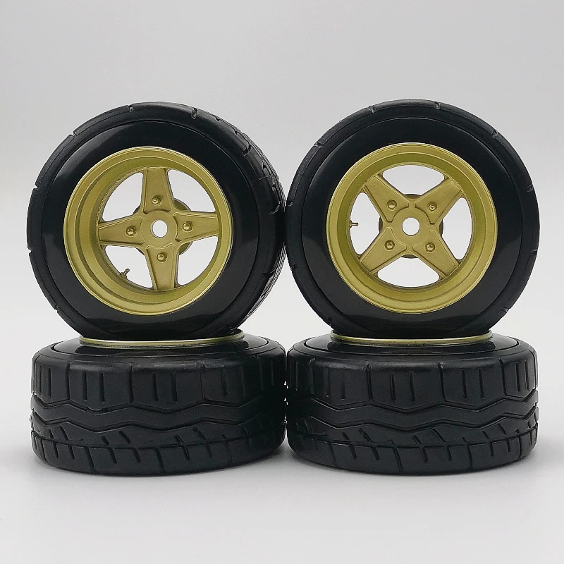 4pcs 6/9mm Offset 1/10 Scale Plastic Wheels Rims with Hard Plastic Tire RC Car Drift On road Touring Model Hobby