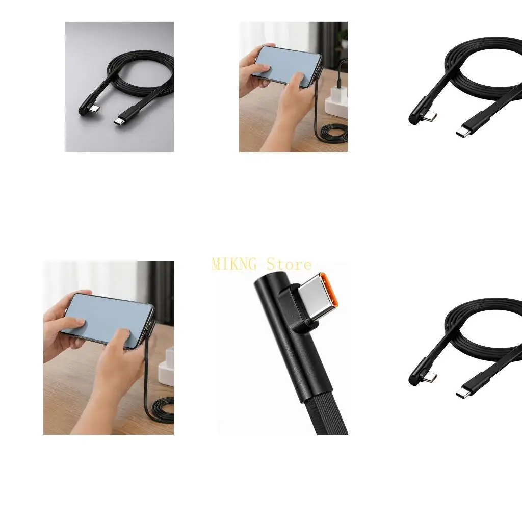 Charging and Data Cable with Right-Angle Type C End for Side Routing Best Sale