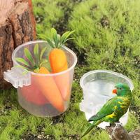 Practical Transparent Bird Feeding Cup Plastic Hanging Parrot Water Bowls Bird Drinker Parrot Water Feeder For Pet Bird Parrots